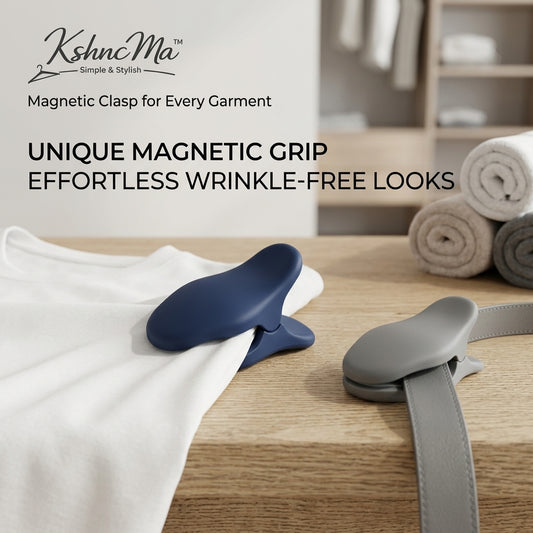 KshncMa™ Magnetic Clothing Clip & Garment Clasp | Wrinkle-Free Styling Clip for Shirts, Dresses, Belts & Straps | No-Sew Fabric Adjuster & Tightener